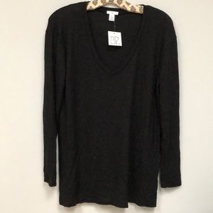 Black v neck long sleeve